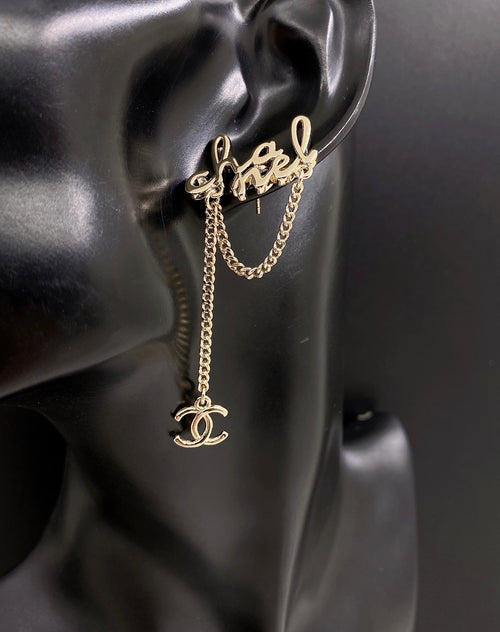 18K  Chanel Letter Earrings